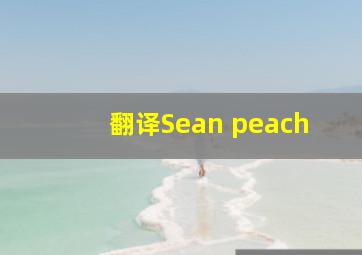 翻译Sean peach